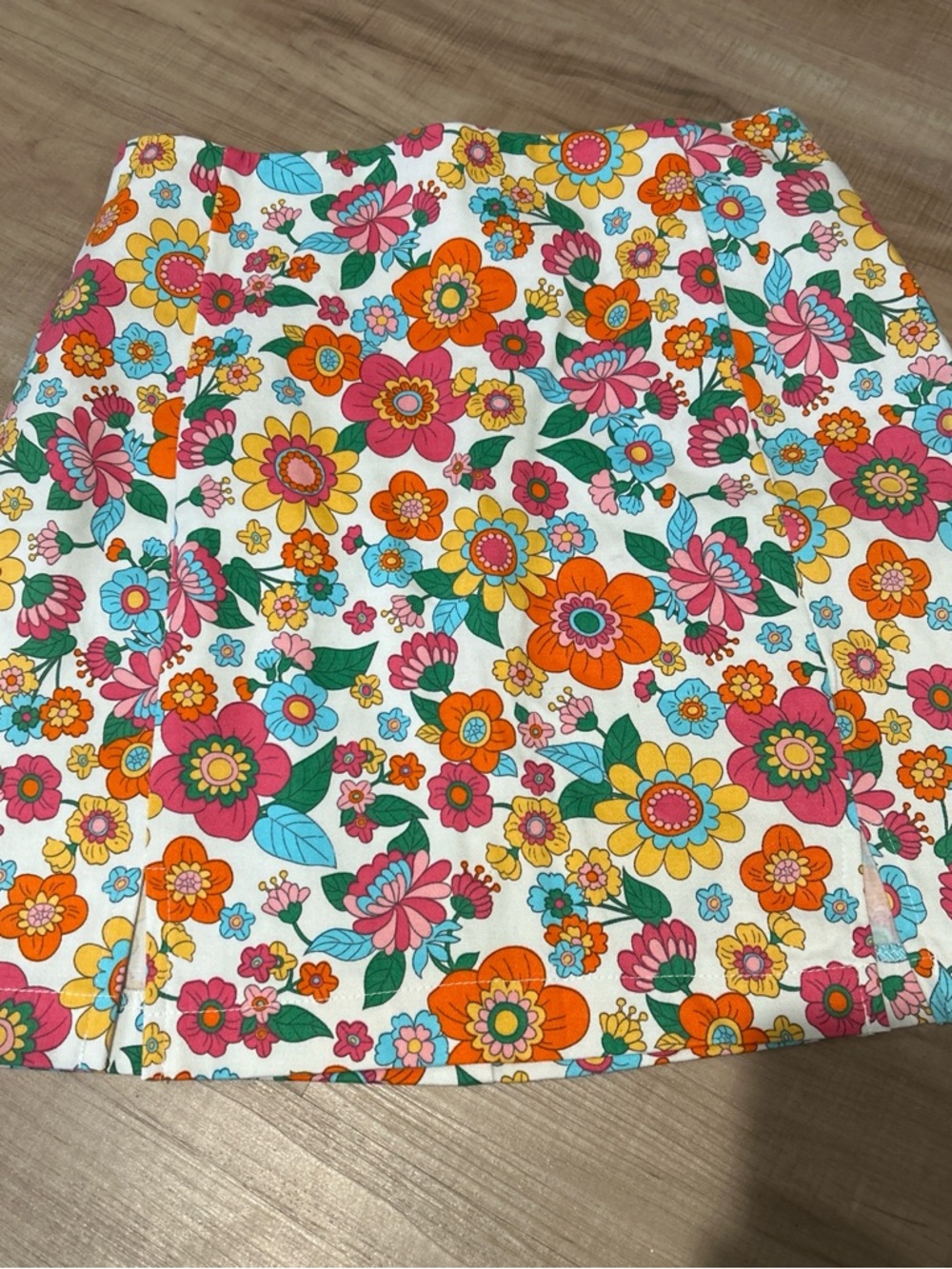 Floral A-Line Mini Skirt in Multicolor
